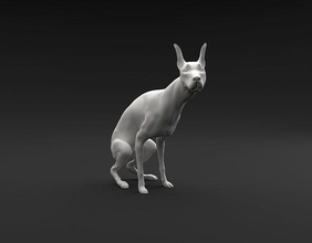 doberman pinscher cacca previsto 3d stampa cane animale mammifero canino domestico miniatura figura scultura statua stampabile miniature figurine merda arte sculture 3d print model - Mito3D