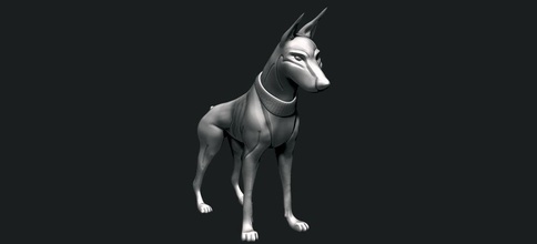 doberman 3d impressão imprimível desenho animado cão jogos brinquedos 3d print model - Mito3D