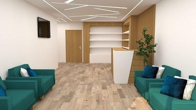 médico cabine hospital 3d corredor lobby enfermaria interior cama esperando construção emergência er Ciência astronomia física 3d print model - Mito3D