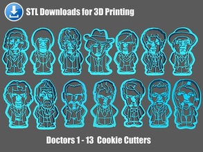 médico who biscoito cortador médicos conjunto cortadores selos passatempo faça mão ferramentas 3d print model - Mito3D