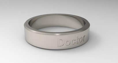 Arzt Ring Platin Finger poliert Luxus Design Mode Silber isoliert Schmuck druckbar Ringe 3d print model - Mito3D