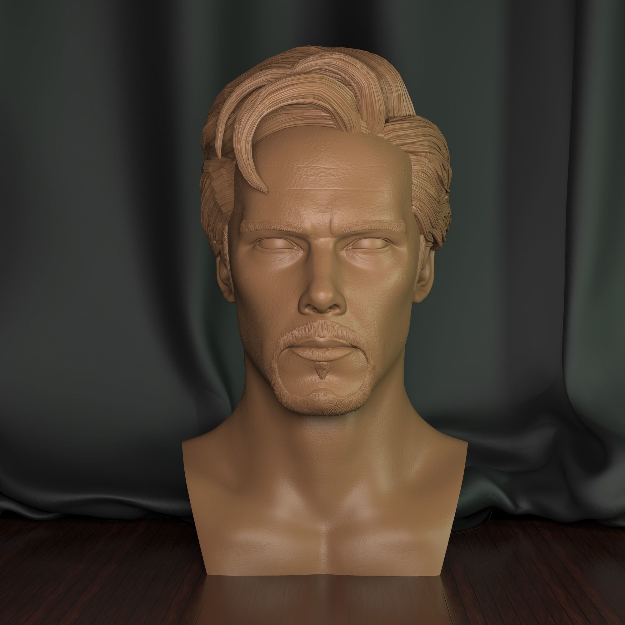 doctor strange sculpture art portrait face man marvel doctorstrange benedict cumberbatch sculptures 3D print model - Mito3D