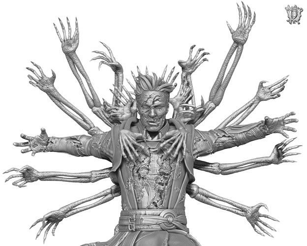 medico strano in multiverso of follia zombie ver stl file comico meraviglia doctortrange marcoart figura giocattoli vendicatori giochi carattere uomo 3D print model - Mito3D