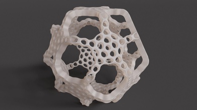 dodecahedron bağlantılar sanat matematiksel tasarım geometrik heykel voronoi desen karmaşık dekor matematik kafes 3d print model - Mito3D