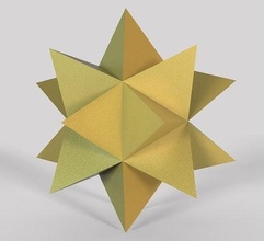 dodecaedro estrella sagrado geometría 3d modelo geométrico arte triángulo deco forma cubo moderno futurista joyería joya 3d print model - Mito3D