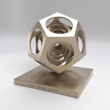 dodécho métal cube sculpture dodécaèdre pentagone taylors platonique géométrie 3d impression ornement art décor géométrique forme imprimable mathématique 3d print model - Mito3D