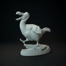 dodo in esecuzione animale uccello creatura carina figura divertente mini statua miniatura ghiaccio preistorico piume dnd era glaciale piumato paleoart arte sculture 3d print model - Mito3D