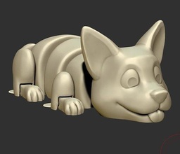 köpek mantar oyuncak segment hayvan karikatür Sanat Corgi corgis Şirin oymacılık mücevher yazdırılabilir biblo 3d Yazdır oyunlar oyuncaklar kolye düşük poli şekil 3d print model - Mito3D
