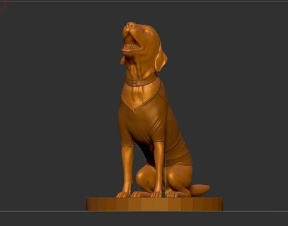 chien 3d modèle figure art statue sculpture personnage sculptures 3d print model - Mito3D