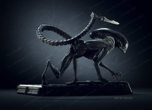 perro extraterrestre gateando busto arte fan imprimible stl criatura ciencia fi ciencias ficción horror película escultura xenomorfo 3d monstruo bestia estatua personaje esculturas 3d print model - Mito3D