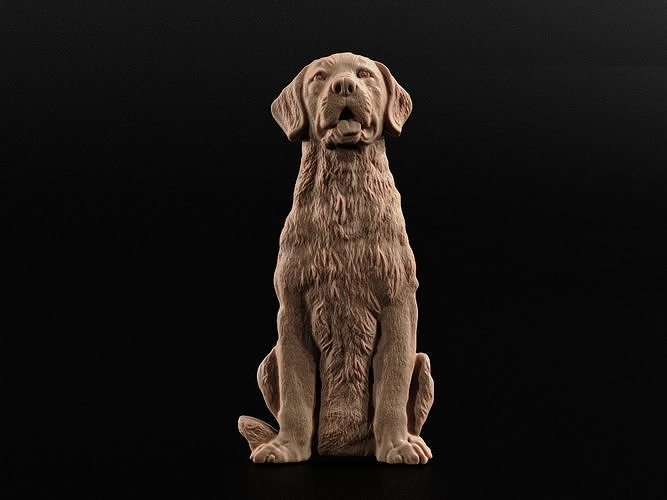 Hund bas relief golden Retriever druckbar Monument Tier stl Baby Hündchen Haustier Eckzahn Labrador Linderung Kunst Skulpturen 3D print model - Mito3D