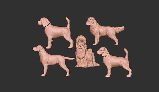 dog bas relief fridge magnet toy animal keychain art sculptures 3d print model - Mito3D