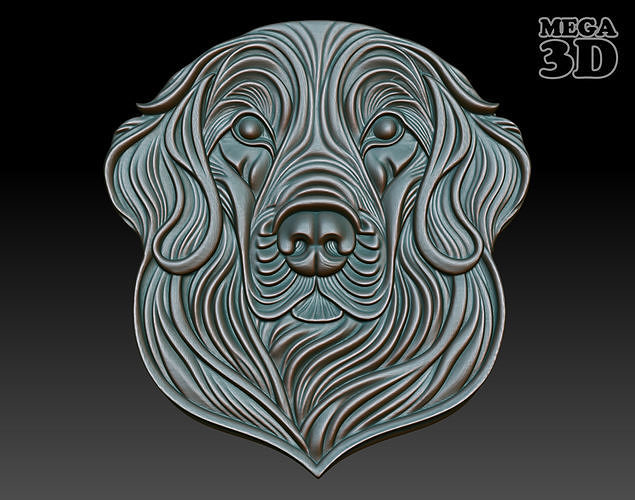 cão relevo 07 240808 animal cnc impressão alívio decoração joalheria artcam arte gravação esculpido marcenaria dourado pingentes 3D print model - Mito3D