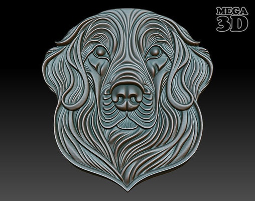 cão relevo 07 240808 animal cnc impressão alívio decoração joalheria artcam arte gravação esculpido marcenaria dourado pingentes 3d print model - Mito3D