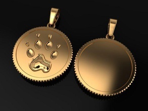 dog coin pendant large size jewelry paw luxury gold dainty antique modern fashion trends man men female women pet puppy pendants 3d print model - Mito3D