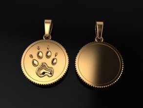 dog coin pendant jewelry necklace gold paw fashion trends dainty antique vintage luxury men female womens pendants 3d print model - Mito3D