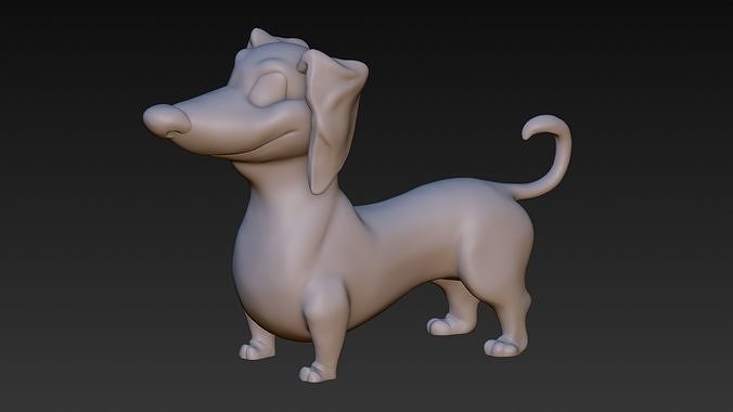 cão dachshund arte escultura estátua figura estatueta lego buda corpo impressora 3d copiadora toner scanner interior jogos brinquedos 3D print model - Mito3D