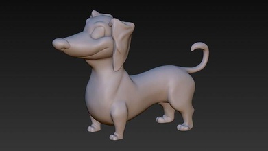 chien teckel art sculpture statue figure figurine lego bouddha corps imprimante 3d photocopieuse toner scanner intérieur jeux jouets 3d print model - Mito3D