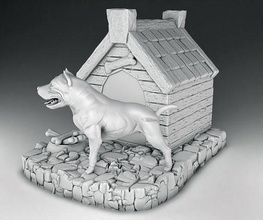 dog doghouse guard watchman bulldog interior sculpture figurine beagle bloodhound whippet greyhound statue husky architecture art house 3d print model - Mito3D