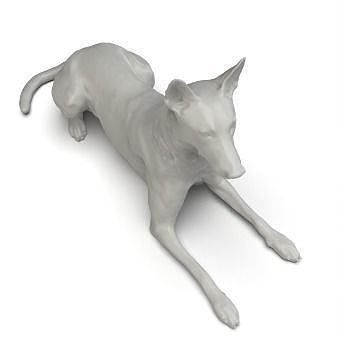 dog file 3d model art sculptures pet miniatures animals cute print stl sculptur kopf animal druck qu3d datei 3D print model - Mito3D