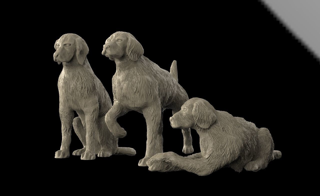 ami le chien art animal de la laine queue sculptures 3D print model - Mito3D