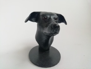 chien tête art animal buste figurine sculptures 3d print model - Mito3D