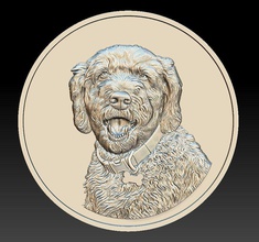 dog head coin - relief 2020 medal doggy dollar badges coins art 3d print model - Mito3D