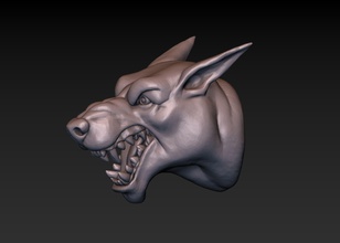 cão de cabeça a arte lobo animais o personagem miniaturas imprimir impressão estilizado 3d pinta esculturas 3d print model - Mito3D