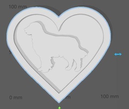 chien cœur l'amour imprimable chiot d'or retriever Coaster art 3d print model - Mito3D