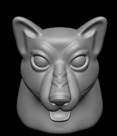 perro modelo arte cara esculturas personaje cabeza 3d impresión lobo piel humano hombre mujer surrealista salvaje 3d print model - Mito3D