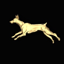 Hund-Anhänger Anhänger Hund gold Skulptur Silber Dobermann cnc die Erleichterung Juwel Schmuck - 3d print model - Mito3D