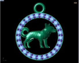 chien pendentif bijoux or argent diamant conception gemme mode rhinocéros matrice zbrush pendentifs 3d print model - Mito3D
