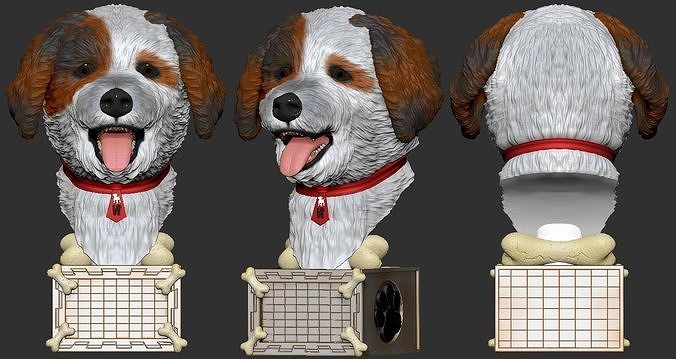 dog pet animal canine bust shitzu yorkshire maltes mutt modeling art3d print art sculptures 3D print model - Mito3D