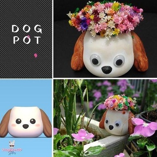 köpek tencere hayvan Şirin dekoratif Oyna deko Bahçe Evcil Hayvan Sanat çiçek karikatür heykel oyuncak genel dekor ev 3d print model - Mito3D