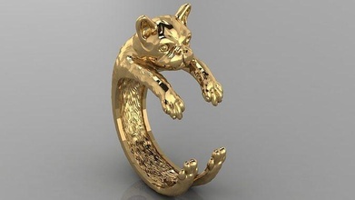 dog ring brilliant marriage brillant silver fashion beauty diamond jewelry mount 3d rhino animal rings wolf tiger lion zee gold brush 3d print model - Mito3D