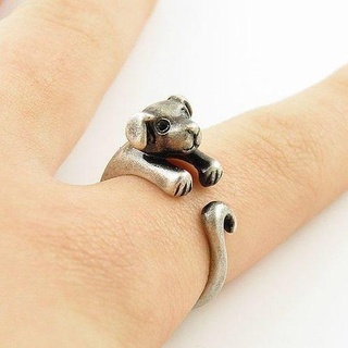 dog ring free size kitty puppy jewelry rings mouse cat snake dragon pig diamond skull pet animals cute animal 3d print model - Mito3D