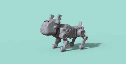 cane robo giocattolo miniatura bulldog robot drone Giochi giocattoli 3d print model - Mito3D