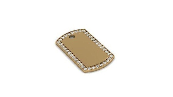 dog tag diamonds jewelry dog dogtag tag diamonds stones army plate nameplate design art pendants  3d print model - Mito3D