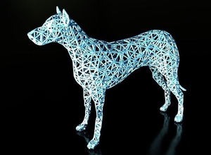 dog voronoi art animal 3dprinting model structure other 3d print model - Mito3D