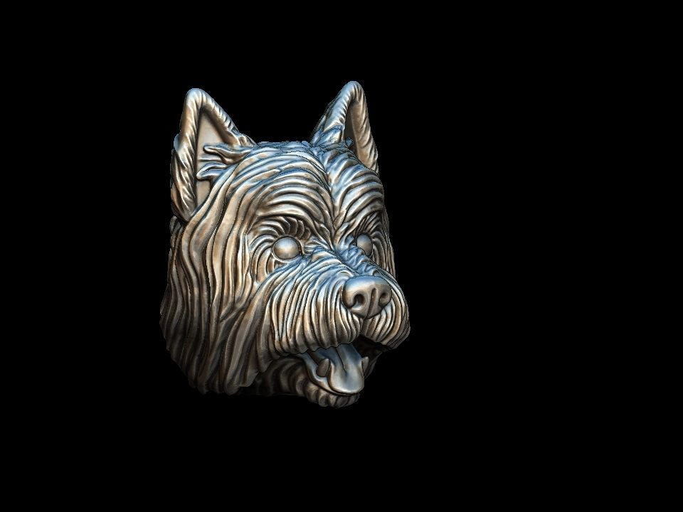 dog west highland white terrier head figurine animal pet sculpture miniatures figurines 3dprintble jewelry bust puppy doggy statue 3D print model - Mito3D