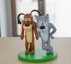 Hund Wolf Spielzeug 3d Drucker 3D Zahl Spaß Karikatur Spiele Spielzeuge 3d print model - Mito3D