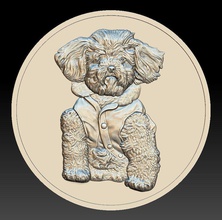 doggy romeo - relief 2018 dog medal coin badges coins art 3d print model - Mito3D