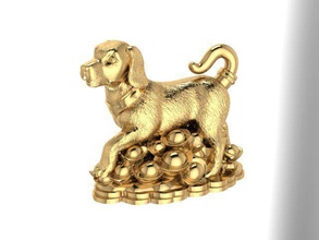 dog gold bronze shining jewelry luxury pendants 3d print model - Mito3D