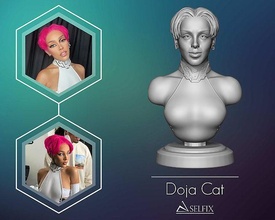 Katze Büste Porträt Statue Skulptur 3d Rap Rapper Kunst Skulpturen 3d print model - Mito3D