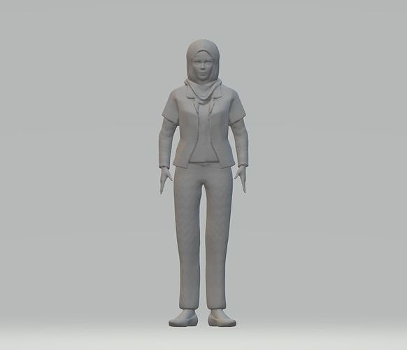 médecin voile 3d impression femme statue personnage corps foulard docteur miniatur mode 3D print model - Mito3D