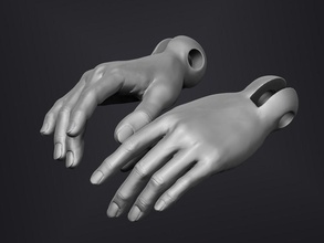 poupée mains fille main personnage monochrome peau corps Jeux jouets 3d print model - Mito3D