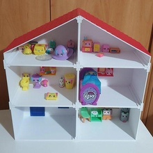 Puppe Haus openscad parametrierbar Zimmer window Tür Dachboden Dach modular Spiele Spielzeuge 3d print model - Mito3D