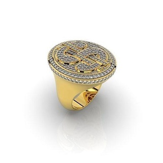 dollar ring - jewelry 3d an-608 rings jewellery jewels stl 3dm money gold models anel dolar fashion print 3d print model - Mito3D