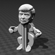 dollar trump dollartrump usa president art presidential medelis creative funny donald sculptures 3d print model - Mito3D