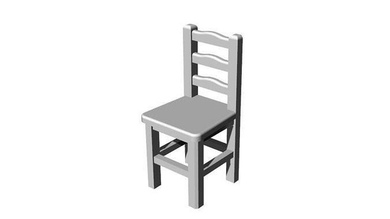 dolls house miniature ladderback dining chair 12th scale vintage decoration retro doll dollhouse furniture fixing fixture miniatures kitchen simple traditional hobby diy 3d print model - Mito3D